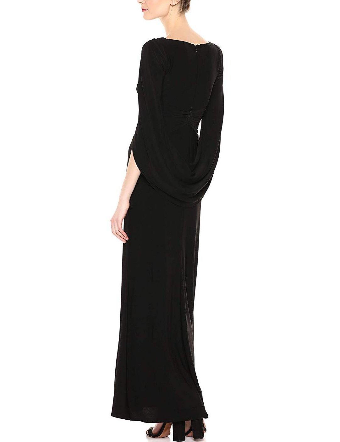 Adrianna Papell Long V-Neck Crossed Front Formal Jersey Dress - The Dress Outlet Adrianna Papell