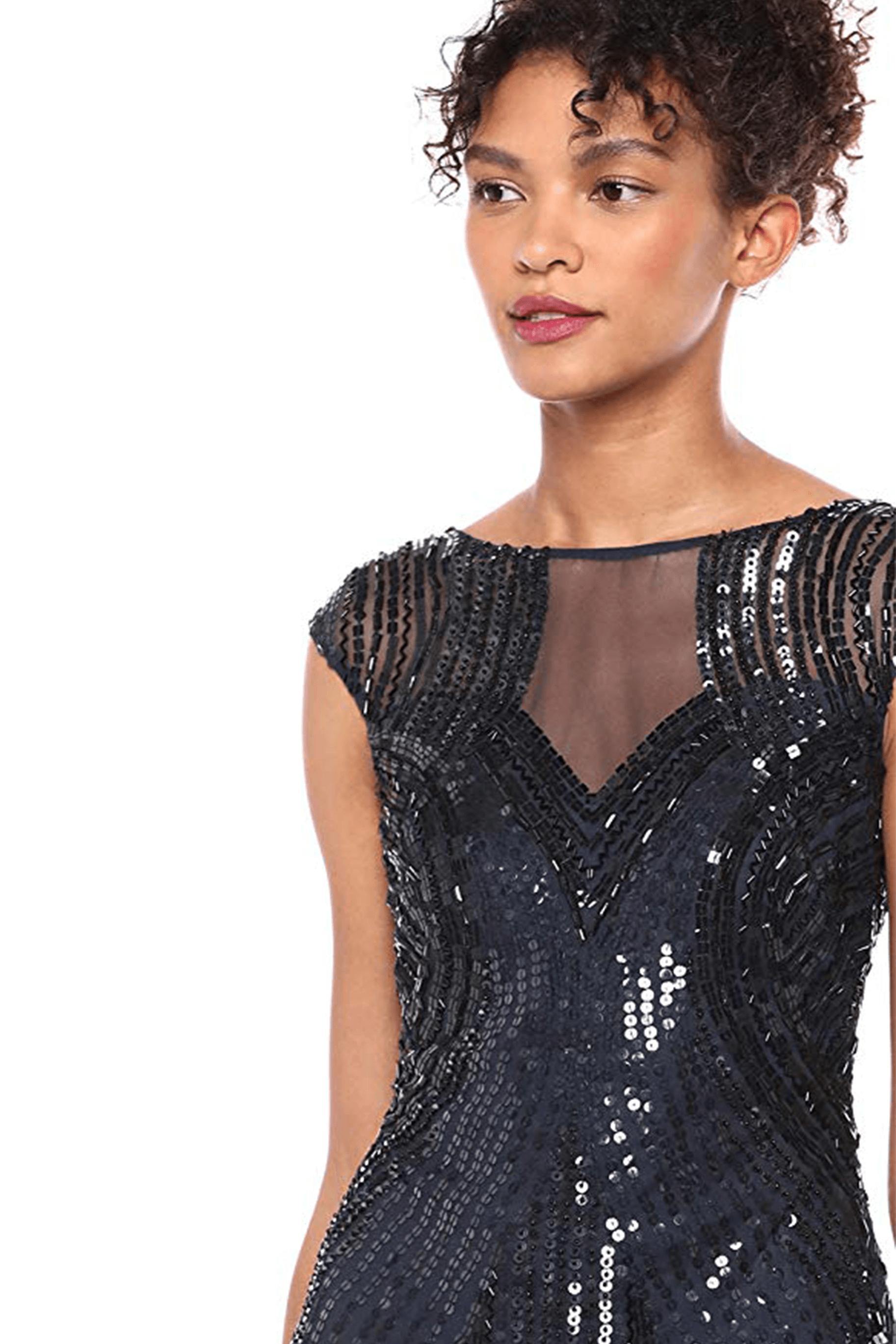 adrianna papell beaded cap sleeve dress Theia Women's Ava Beaded Cap-Sleeve Gown - Aquamarine main image 0