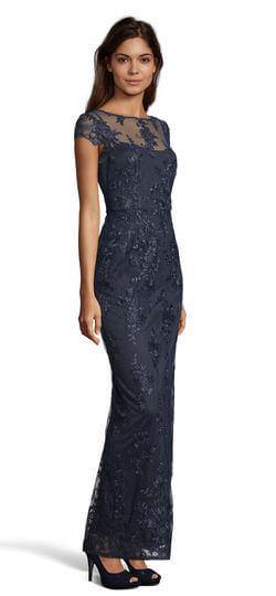 Adrianna Papell Long Formal Floral Evening Dress - The Dress Outlet Adrianna Papell