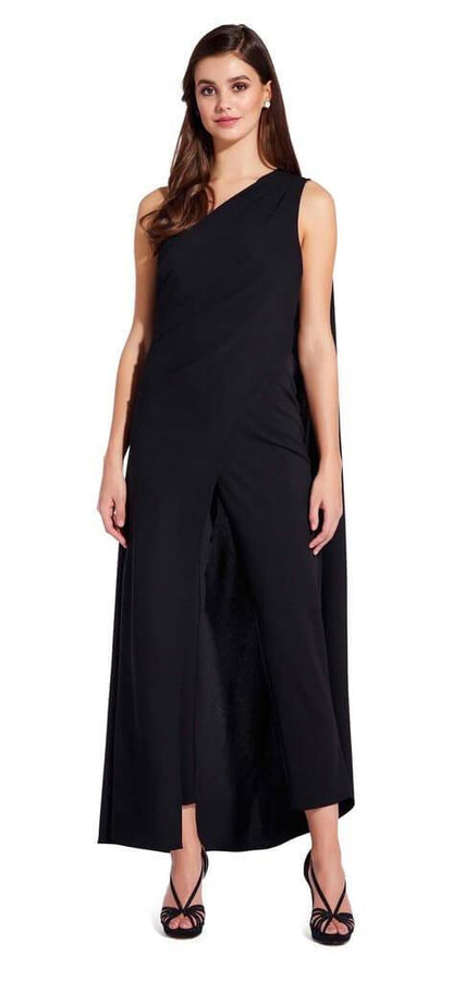 Adrianna Papell One Shoulder Cape Pant Suit Prom Formal - The Dress Outlet Adrianna Papell