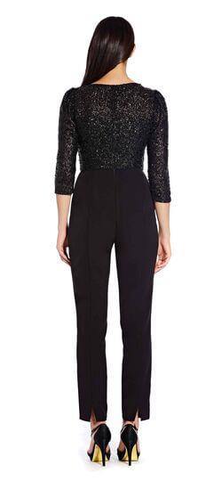 Adrianna Papell Long Formal 3/4 Sleeve Pant Suit - The Dress Outlet Adrianna Papell