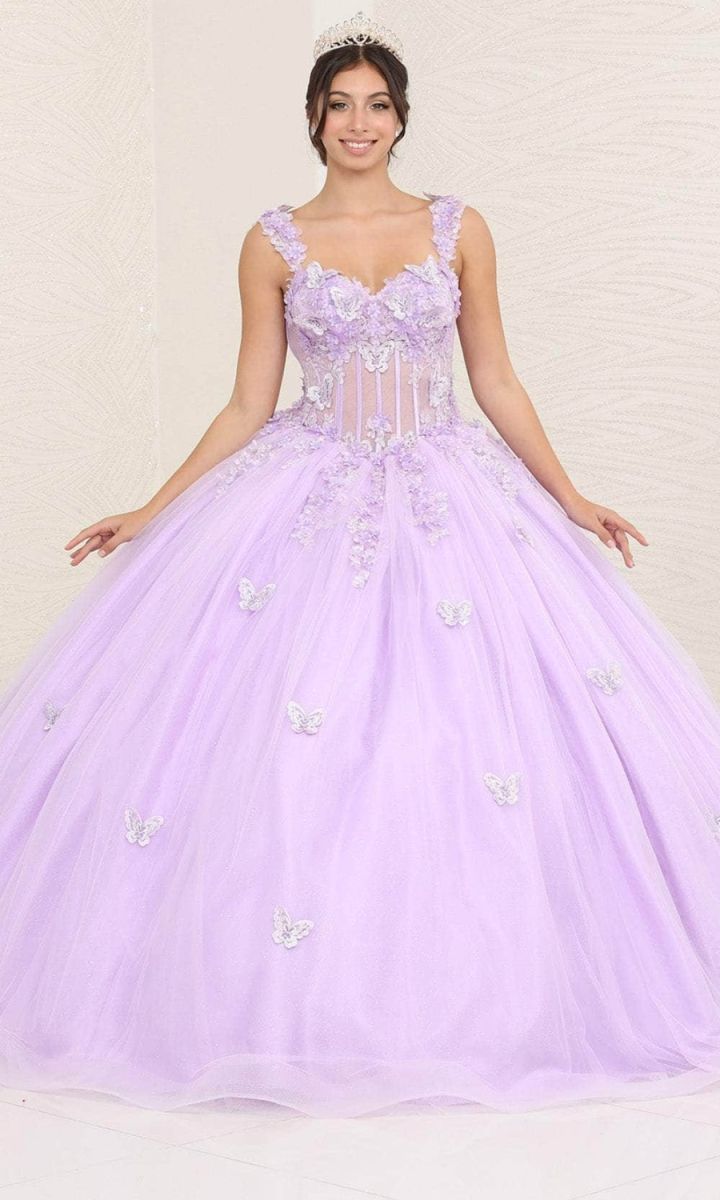 Scoop Floor-Length Tulle Quinceañera Ball Gown May Queen LK242