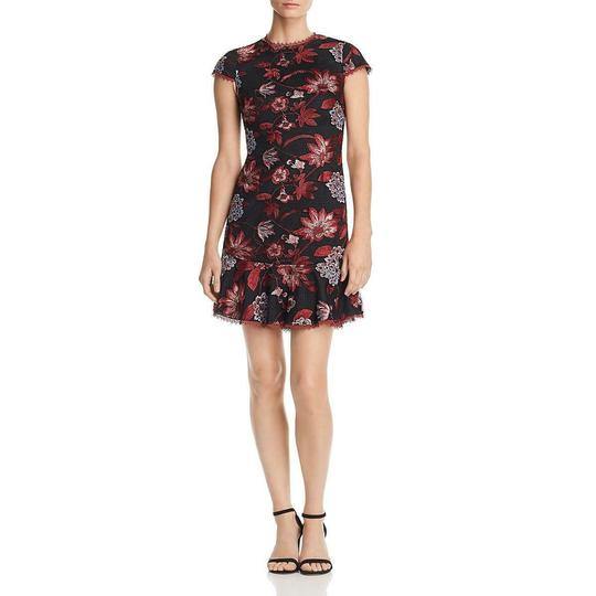 Aidan by Aidan Mattox Short Floral Bodice Cap Sleeve - The Dress Outlet