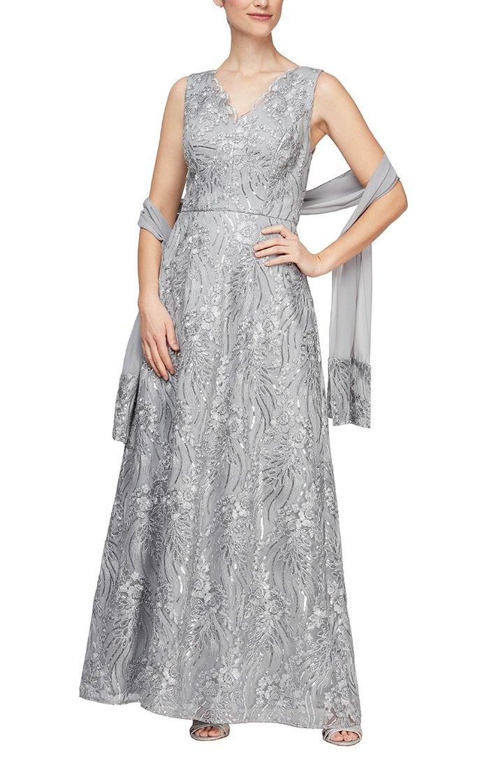 Alex Evenings Mother of the Bride Long Dress 81171077 - The Dress Outlet