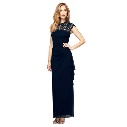 Alex Evenings Long Formal Metallic Lace Gown 112388 - The Dress Outlet