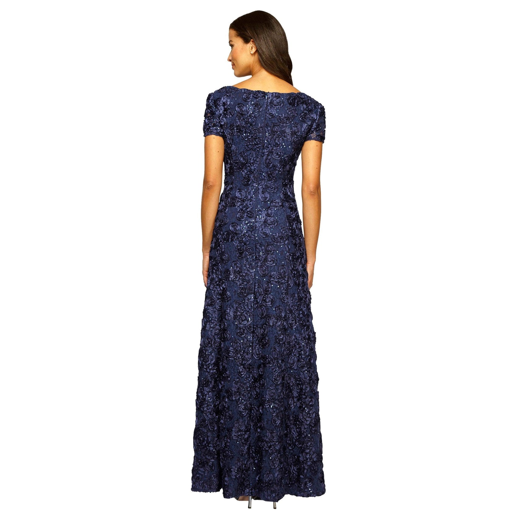 Champagne Alex Evenings AE112788 Long Mother of the Bride Dress for