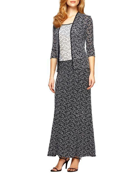 Alex Evenings Formal Long Dress with Jacket - The Dress Outlet Alex Evenings
