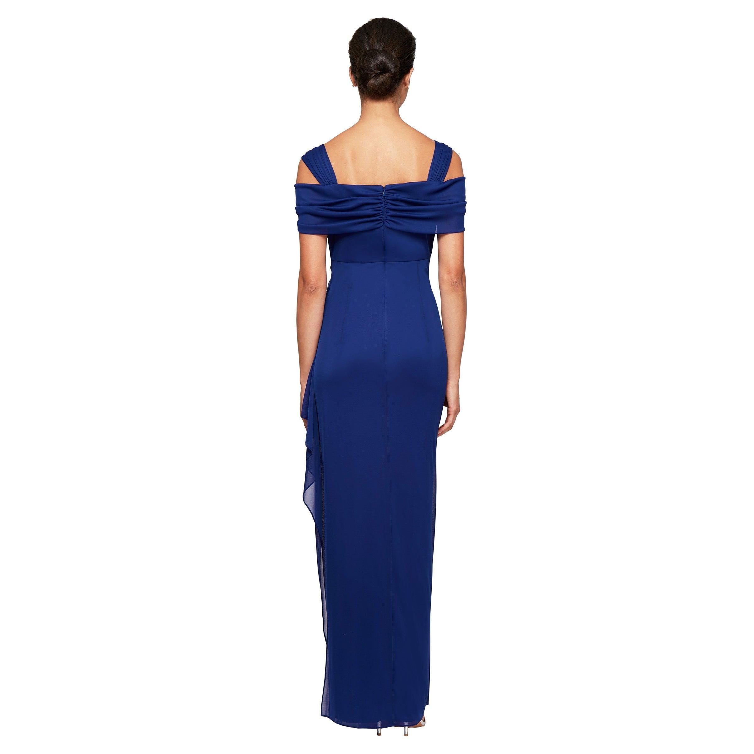 Dresses Mother Of The Bride Alex Evenings Draped Cold Shoulder Dress Alex Evenings  Dresses Alex Evenings