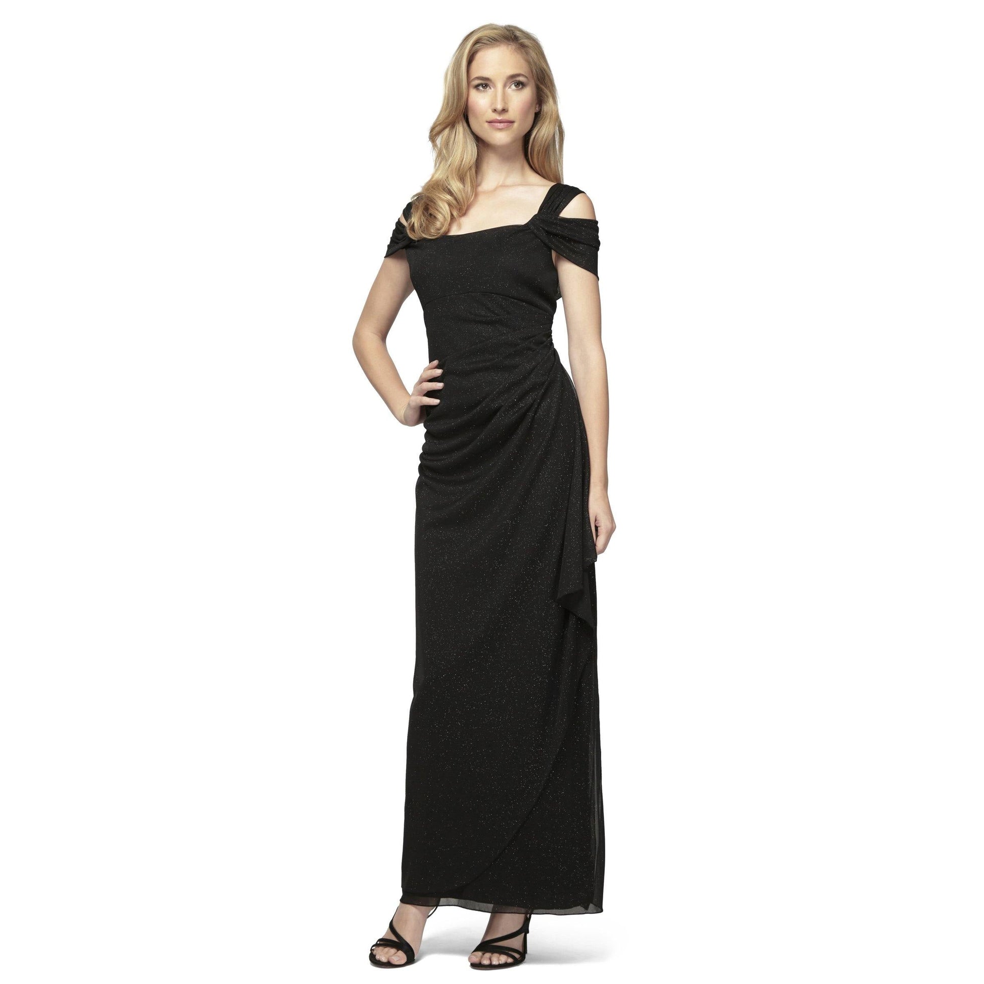 Alex Evenings Long Formal Glitter Mesh Dress 133026 - The Dress Outlet