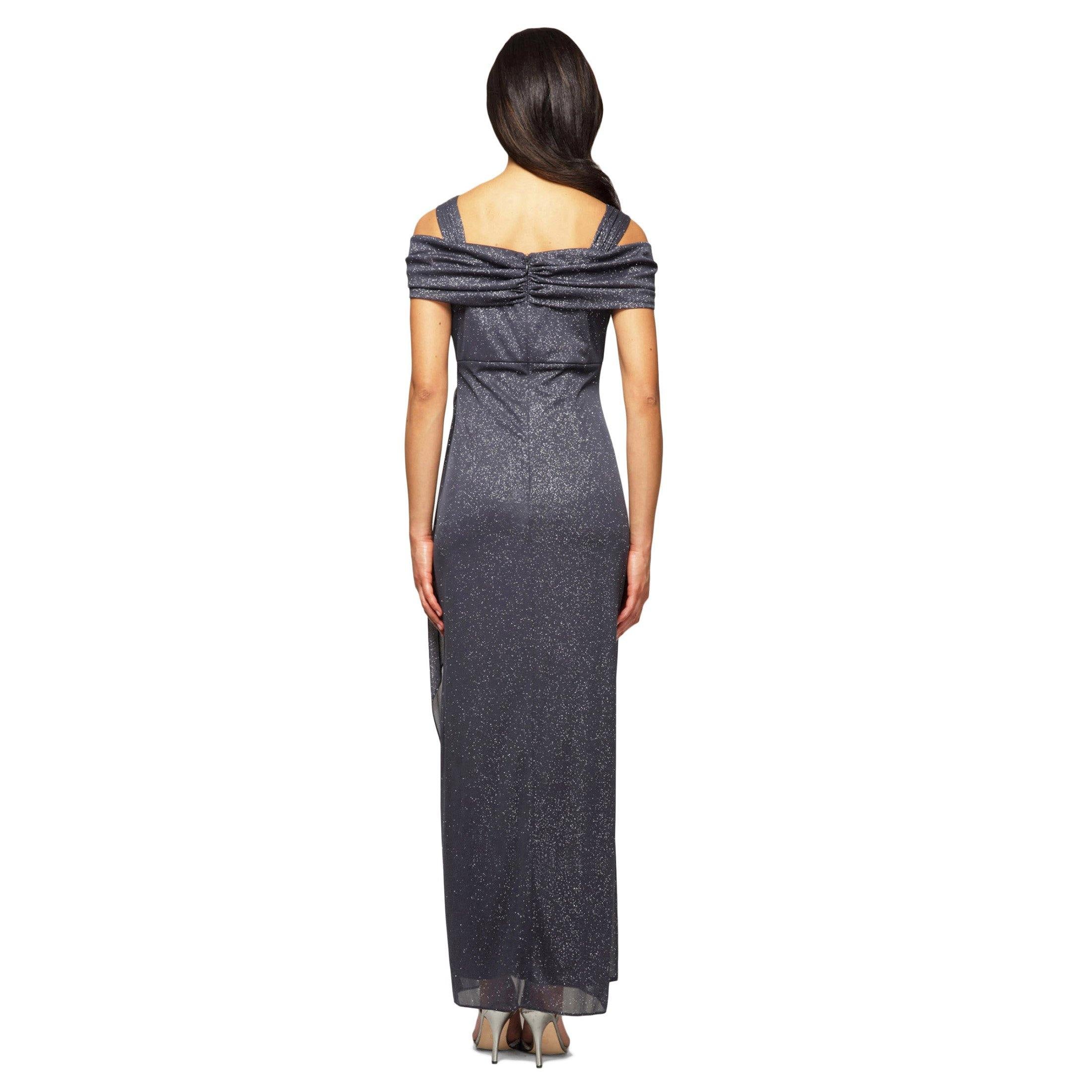 Alex Evenings Black Cold Shoulder Gown