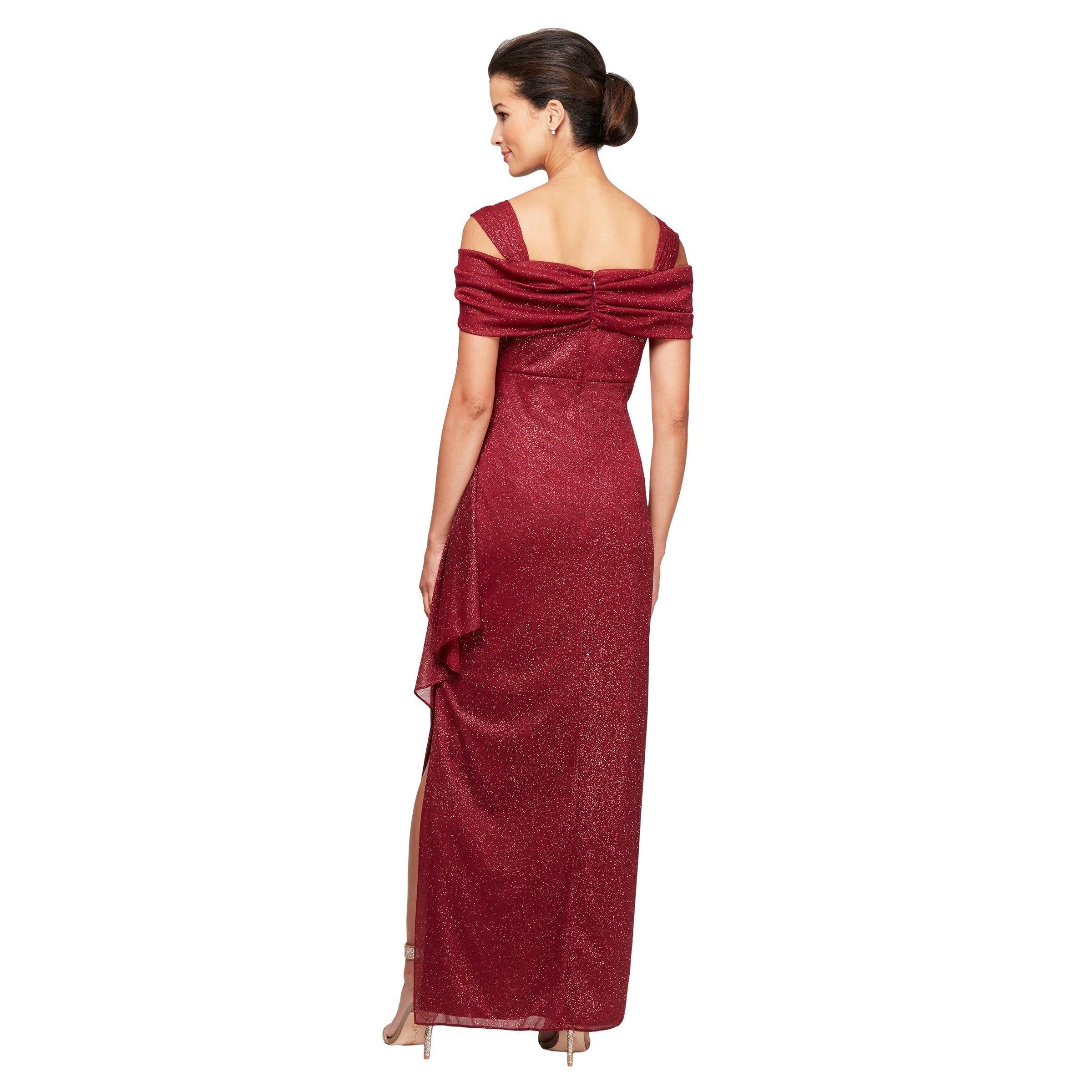 Alex Evenings Black Cold Shoulder Gown
