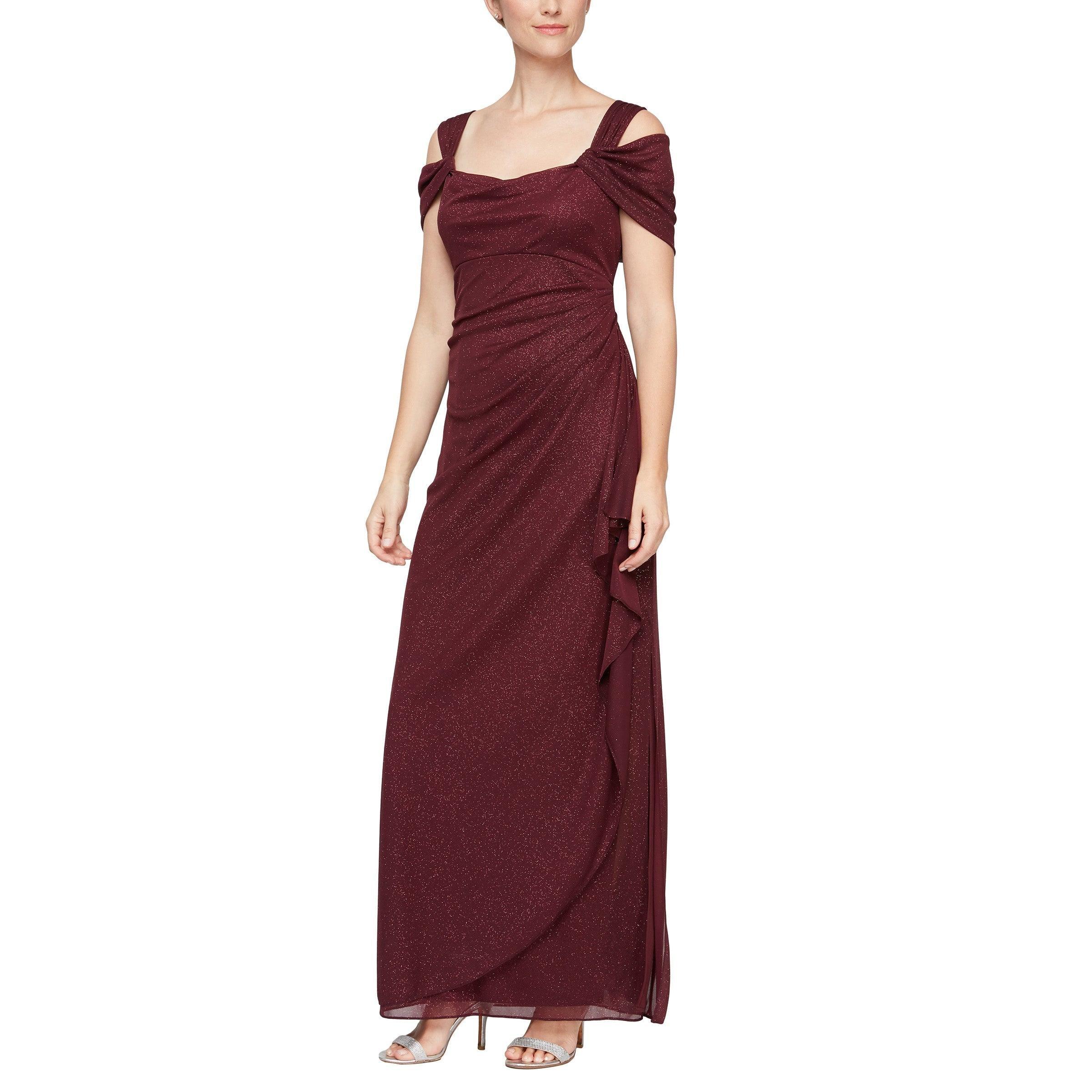 Alex Evenings Black Cold Shoulder Gown