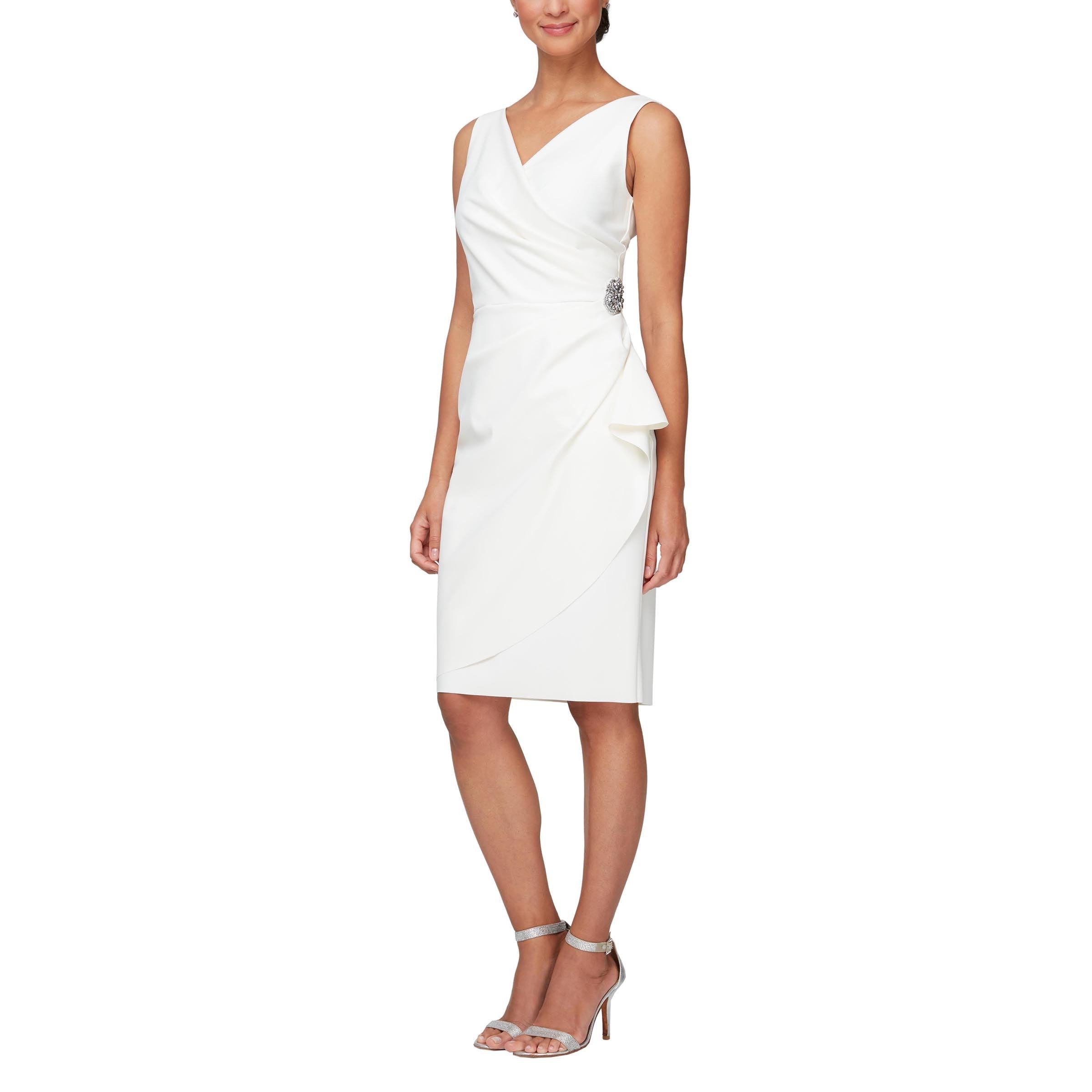 Navy Alex Evenings AE134005 Short Cocktail Beaded Dress