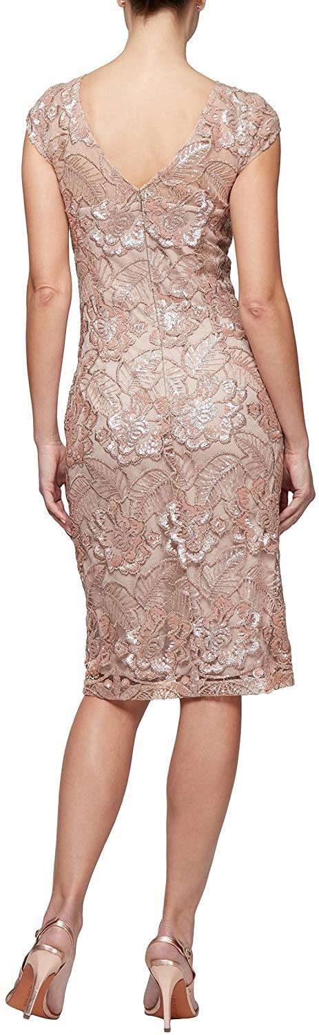 Alex Evenings AE217654 Short Gold Dress Cocktail