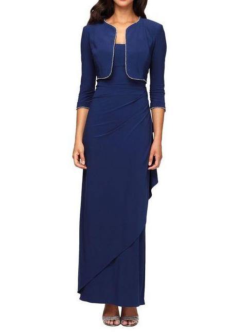 Alex Evenings Long Formal Dress with Bolero Jacket - The Dress Outlet Alex Evenings