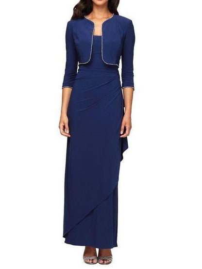Alex Evenings Long Formal Dress with Bolero Jacket - The Dress Outlet Alex Evenings