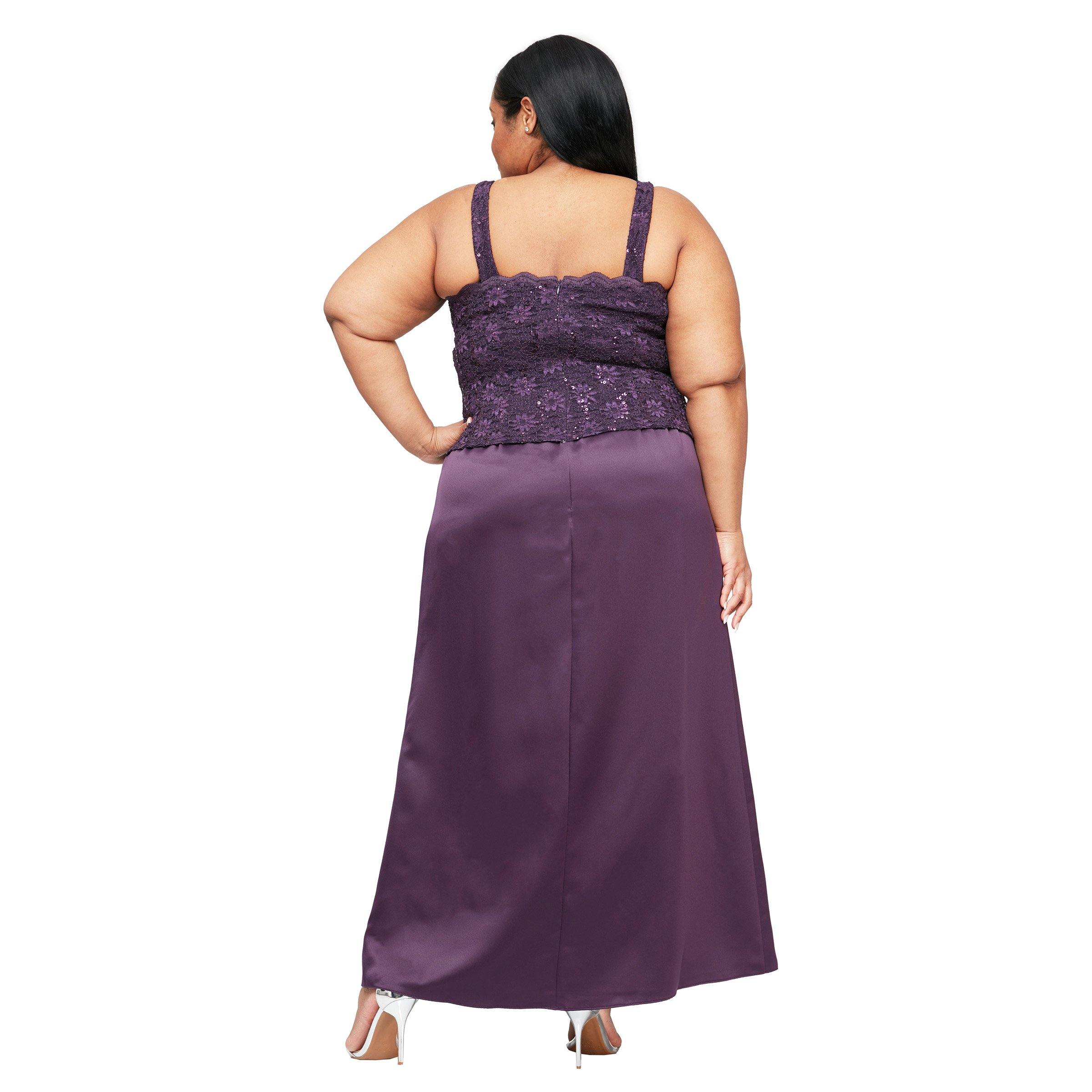 Icy Orchid Alex Evenings AE4121198 Long Plus Size Formal Dress