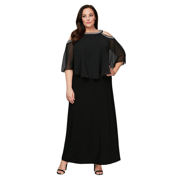 Alex Evenings Plus Size Long Capelet Dress 4351319 - The Dress Outlet
