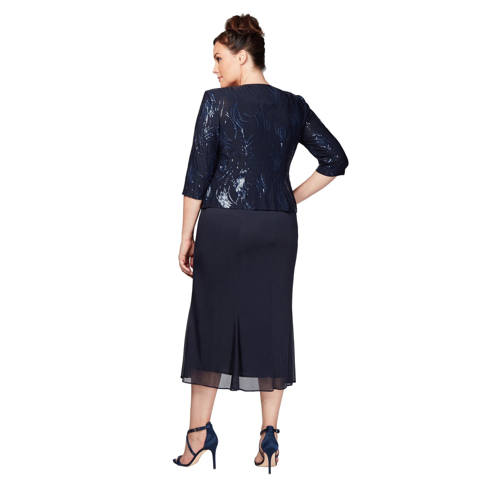 Navy 16W Alex Evenings AE496267 Short Plus Size Jacket Dress Sale