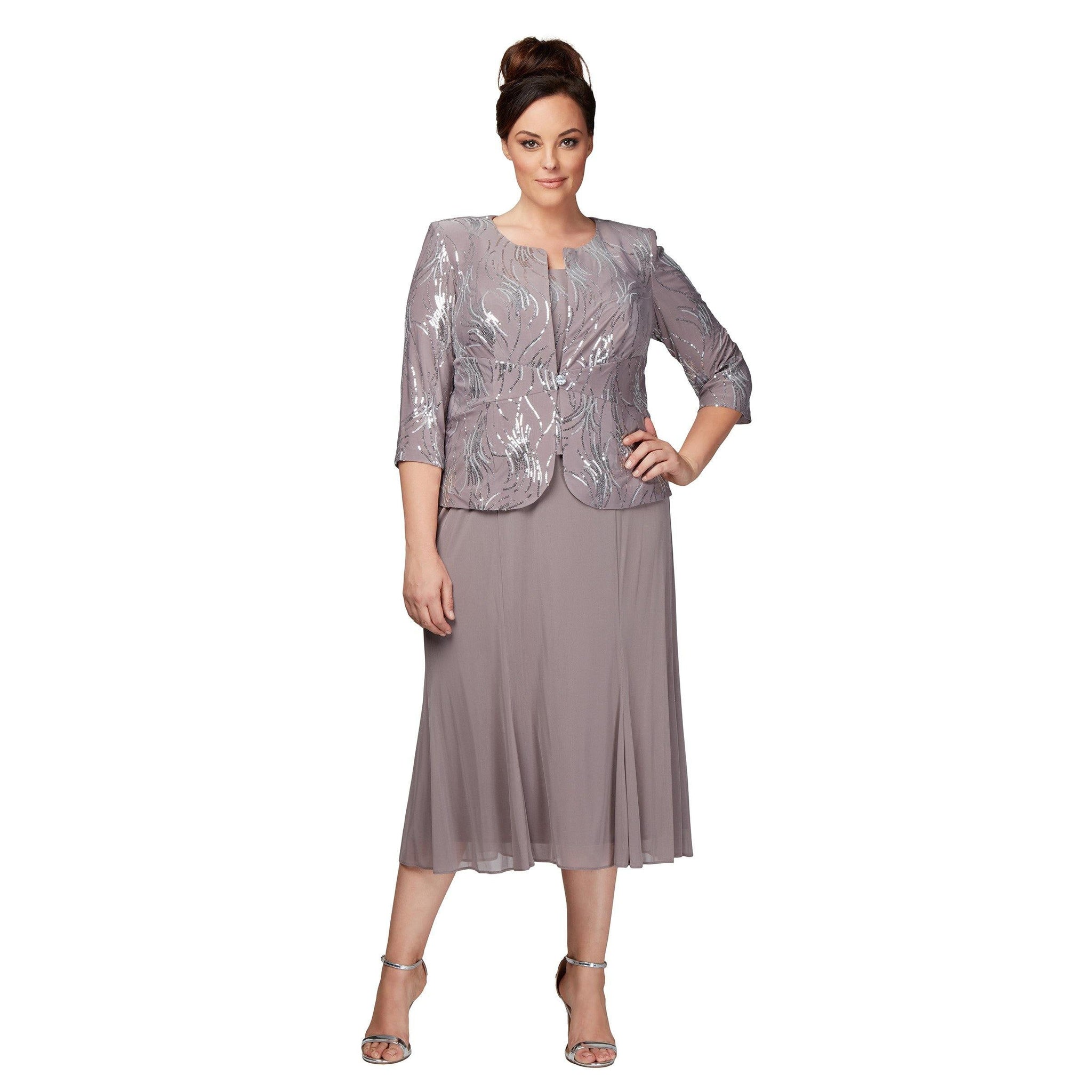 Navy Alex Evenings AE496267 Short Plus Size Jacket Dress for $215.99