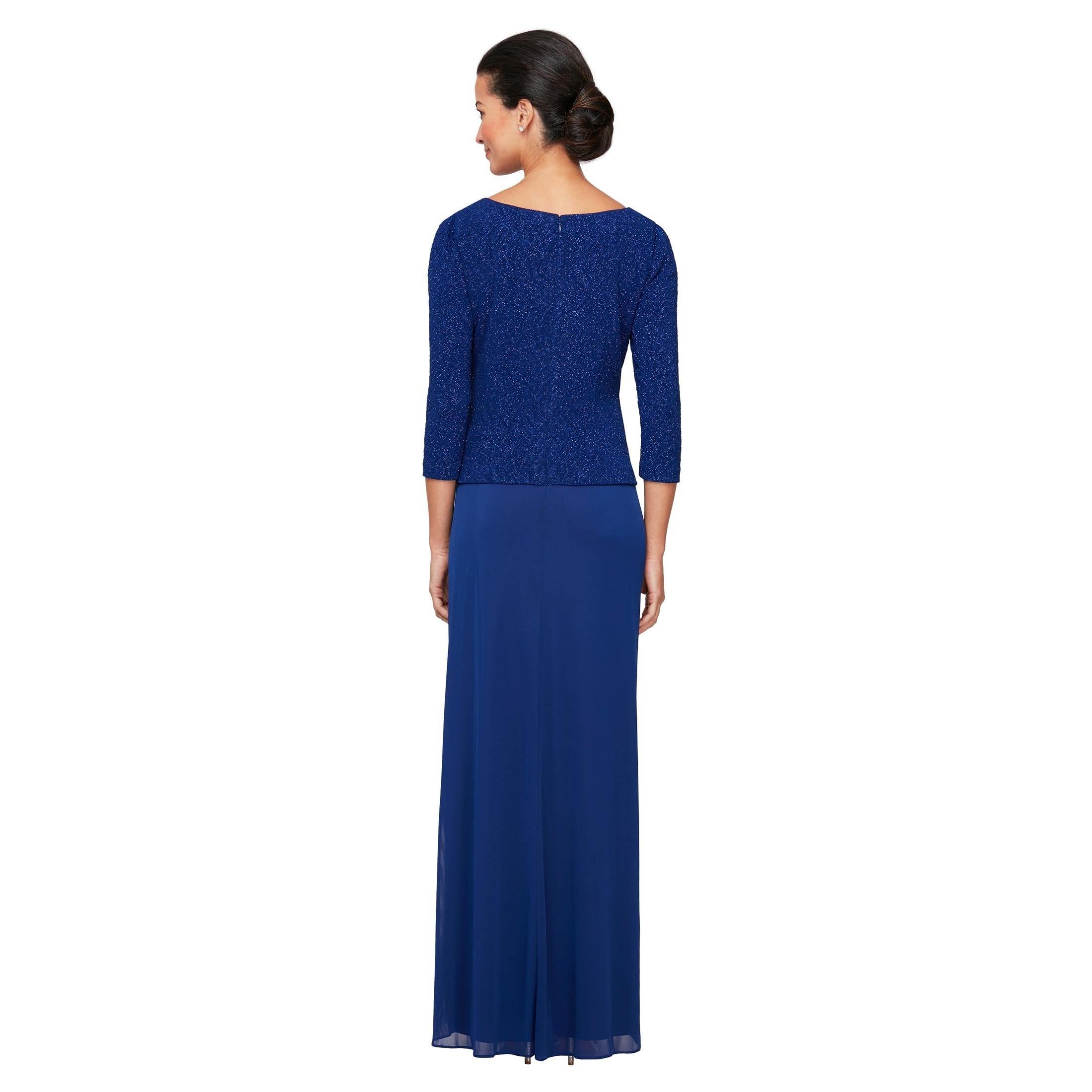 Alex Evenings Long Formal Glitter Dress 8125926 - The Dress Outlet