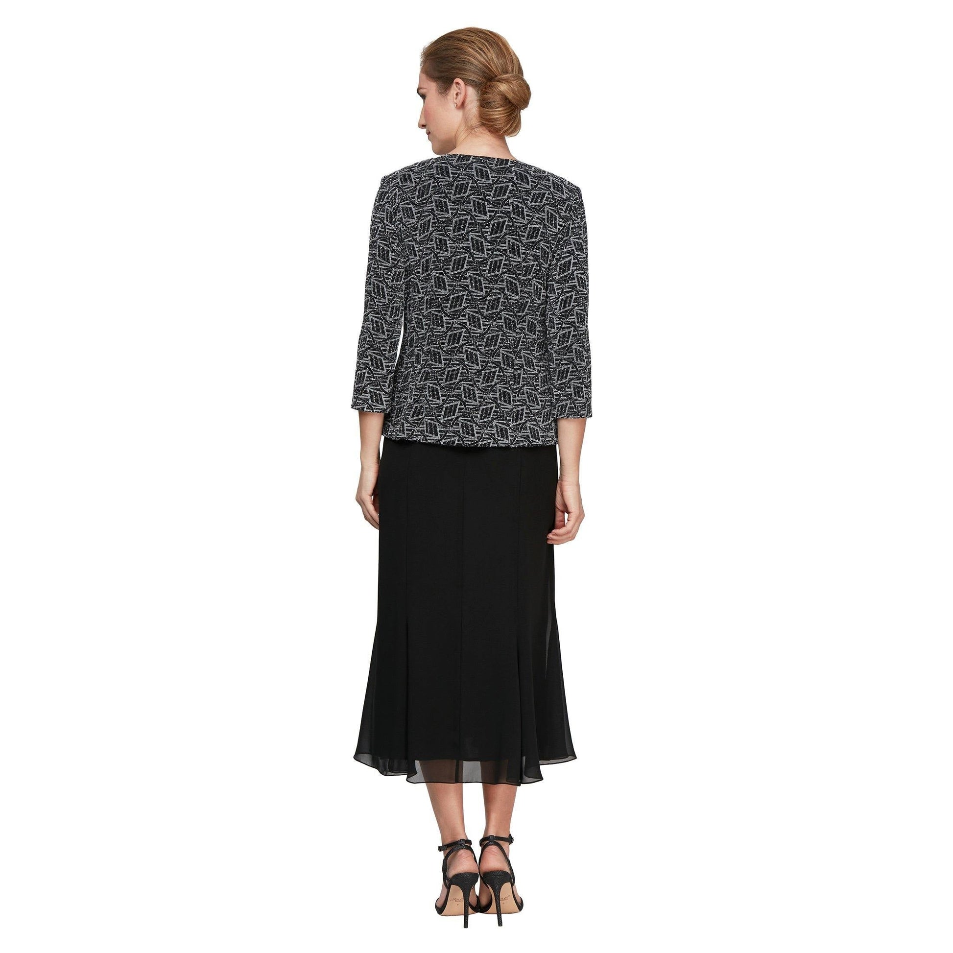 Alex Evenings AE8127549 Tea Length Jacket Dress