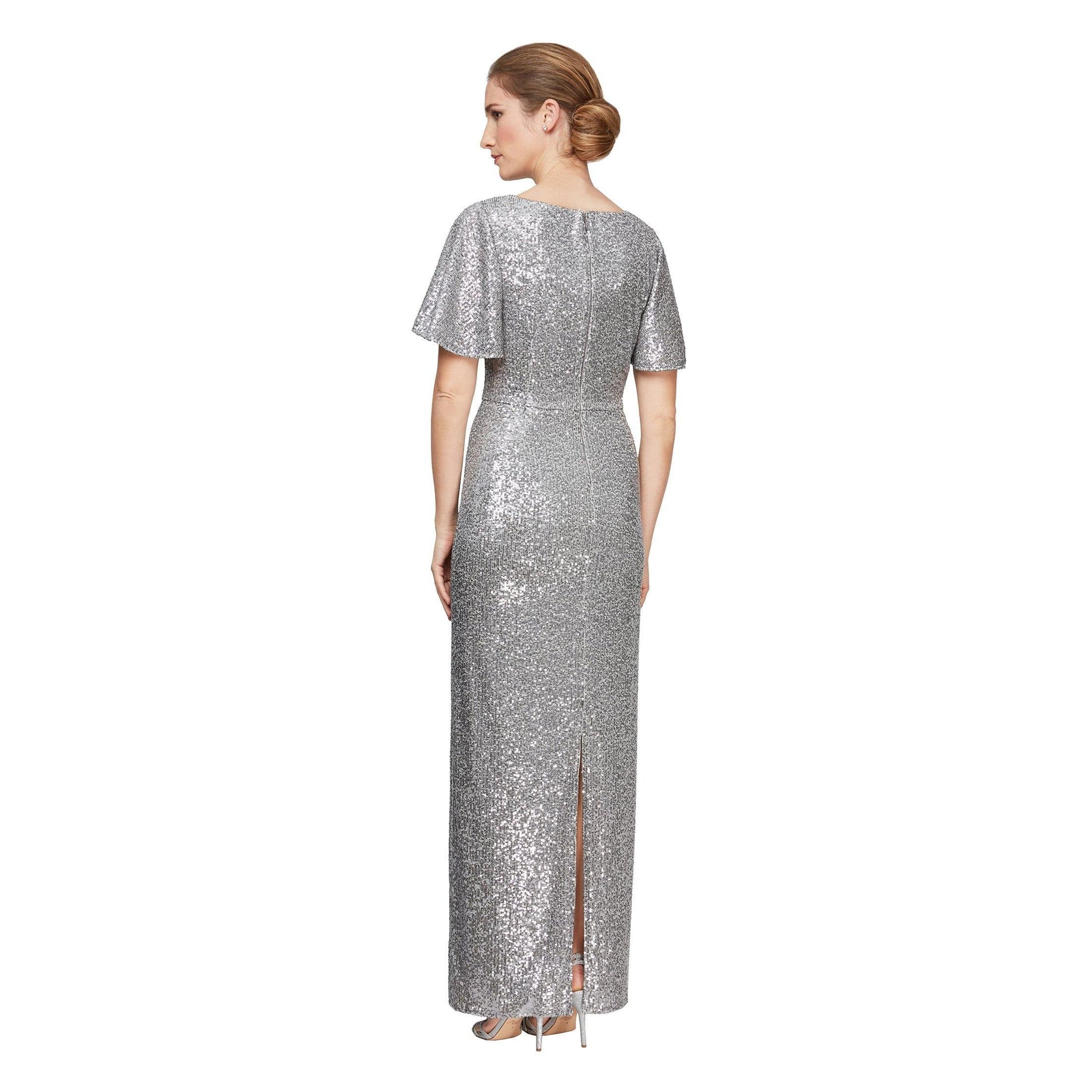 Alex Evenings AE8196677 Long Formal Flutter Sleeve Gown
