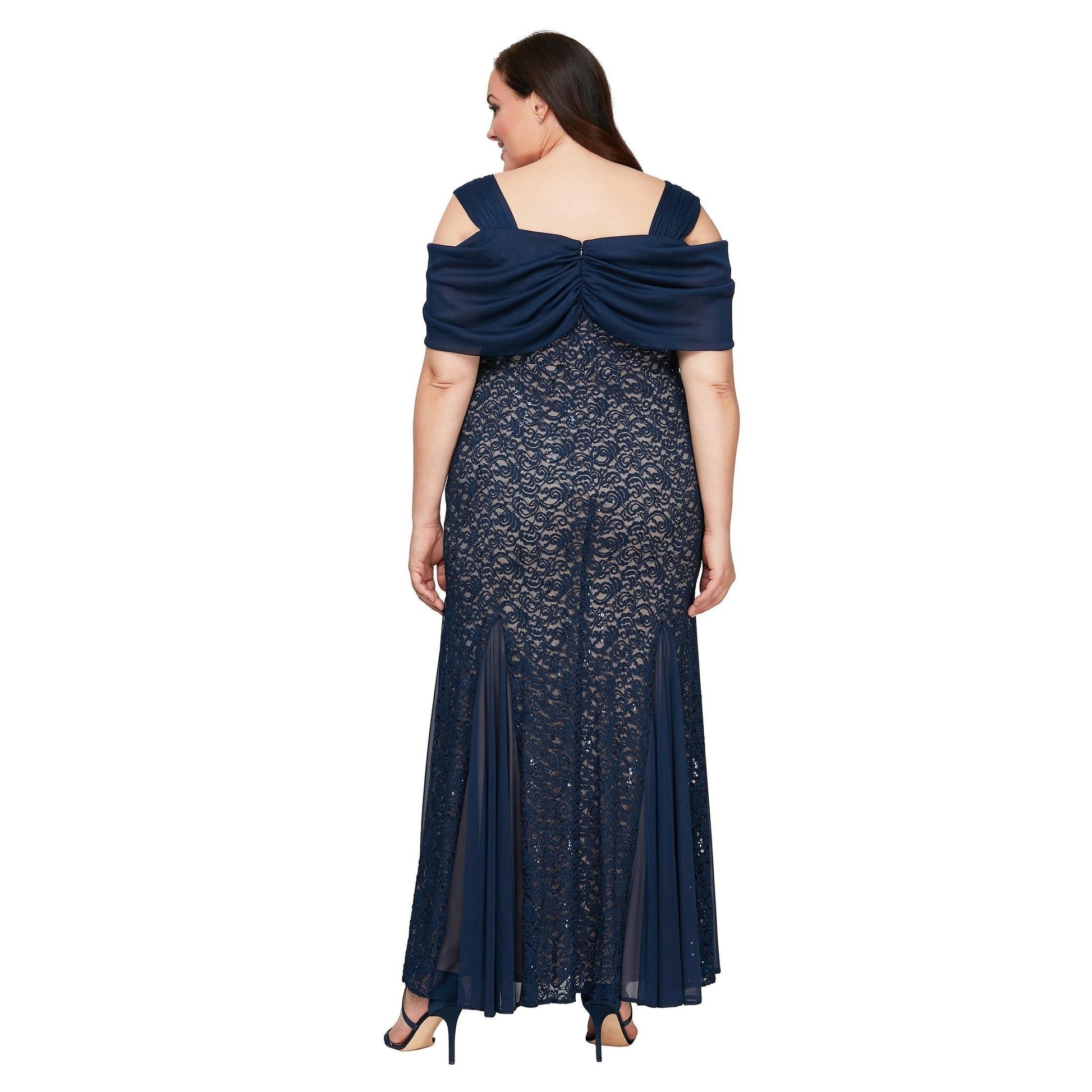 Alex Evenings AE84122243 Long Plus Size Lace Dress
