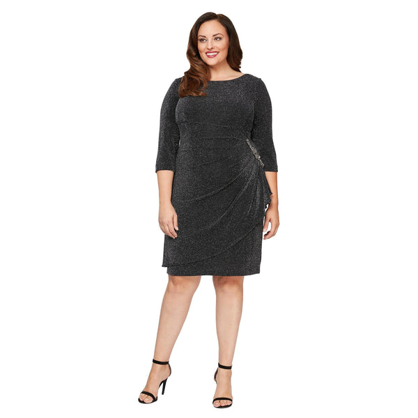 Alex Evenings AE8427510 Plus Size Short Beaded Dress
