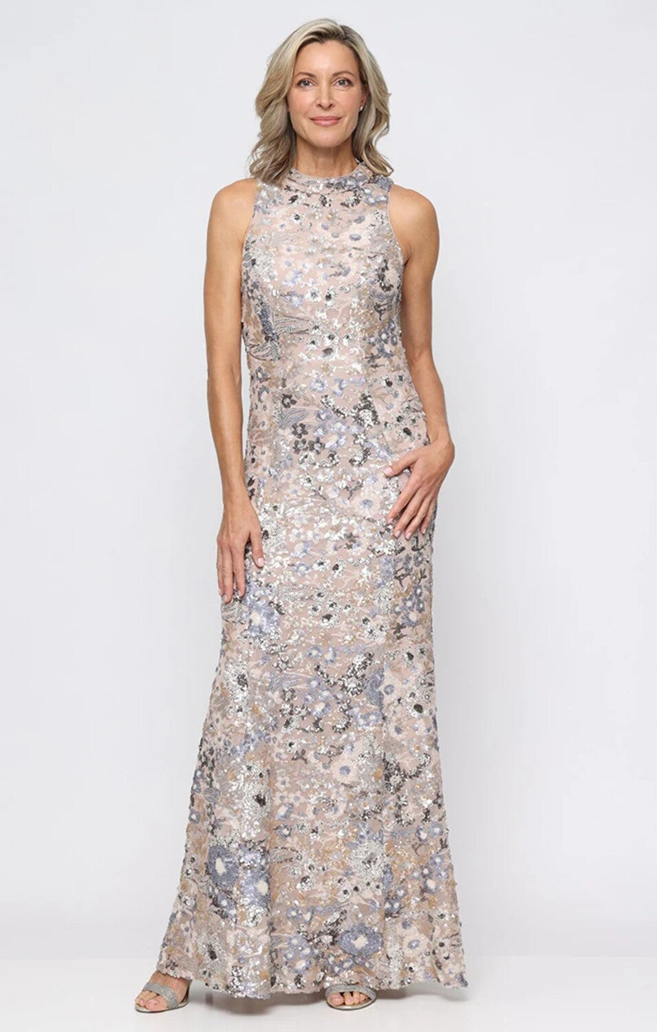 Long Sleeveless Stretch Sequin Dress Alex Evenings 8296996