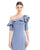 Cocktail Dresses Short Fitted Ruffled Cocktail Knee Length Dress Delphi Blue