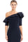 Cocktail Dresses Short Fitted Ruffled Cocktail Knee Length Dress Navy