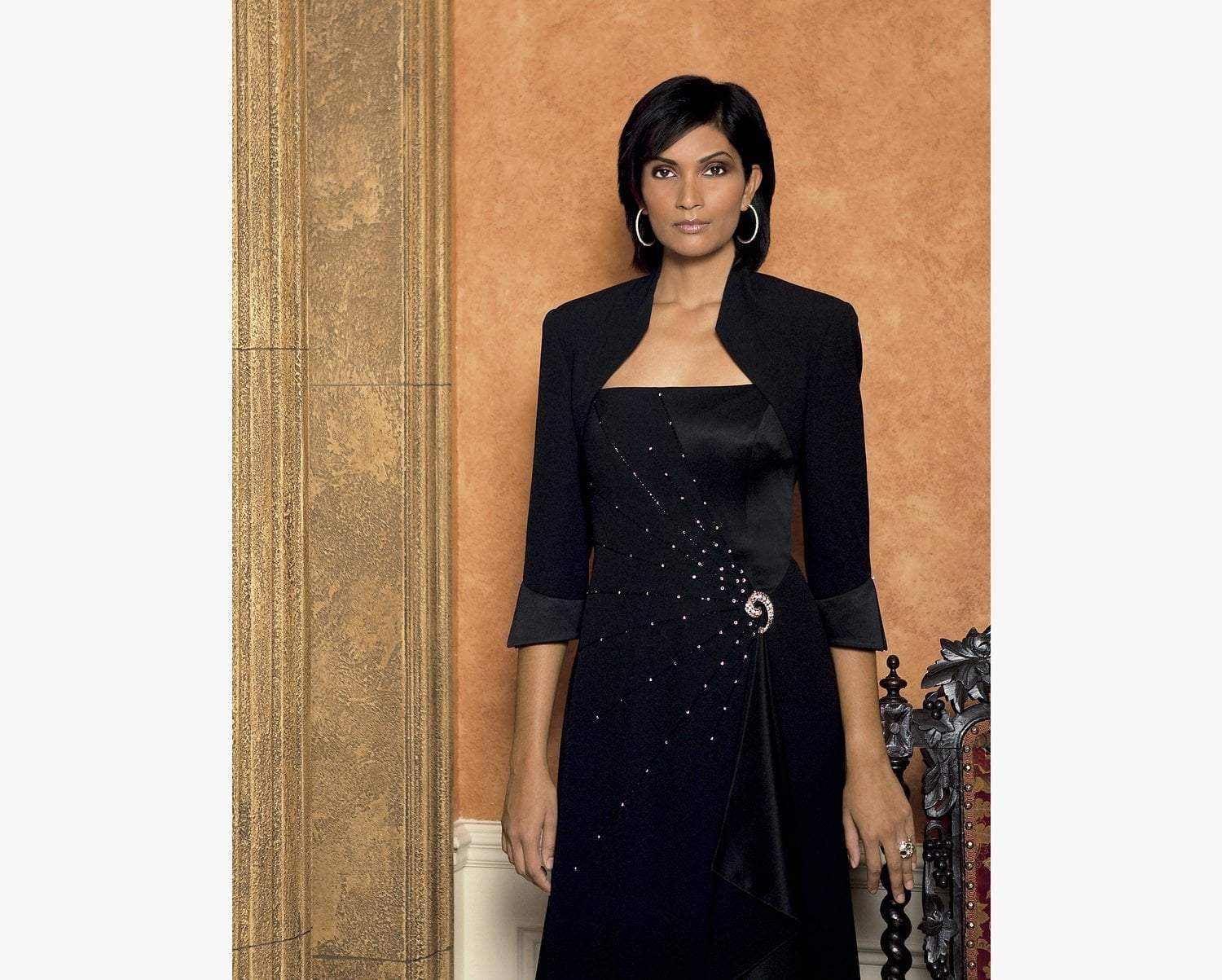 Square Floor-Length Satin Formal A-Line Alexander by Daymor 2006