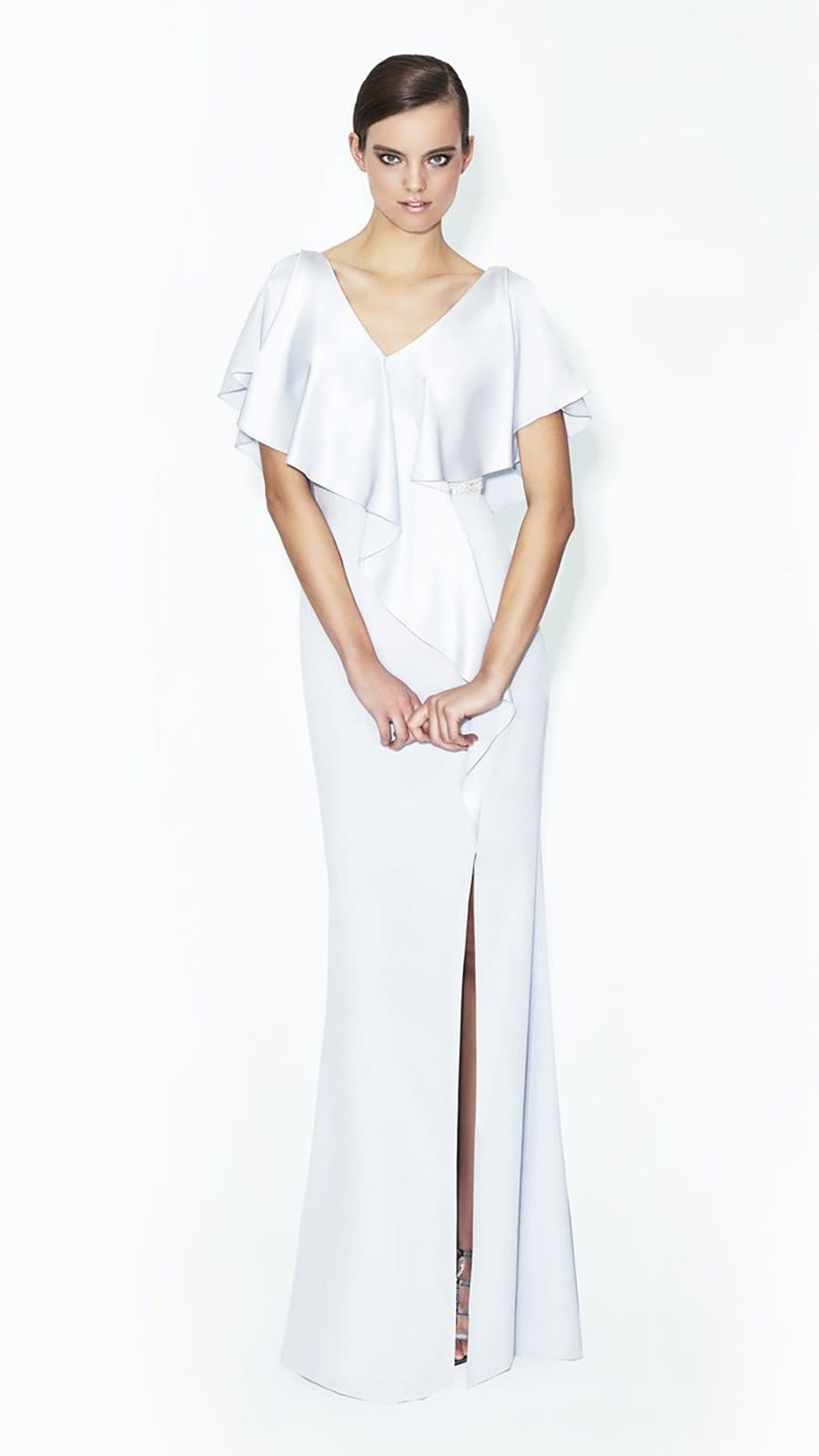 Mother of the Bride Dresses Beaded Long Slit Formal Mother of the Bride Dress Pearl