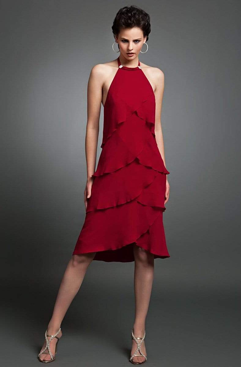 Halter Knee-Length Chiffon Cocktail Sheath Alexander by Daymor 9010