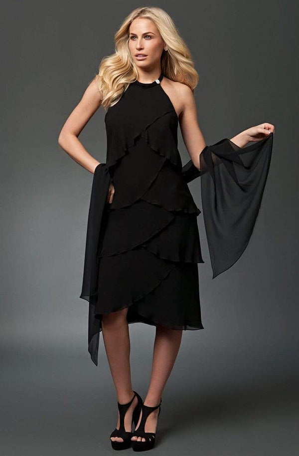 Halter Knee-Length Chiffon Cocktail Sheath Alexander by Daymor 9010