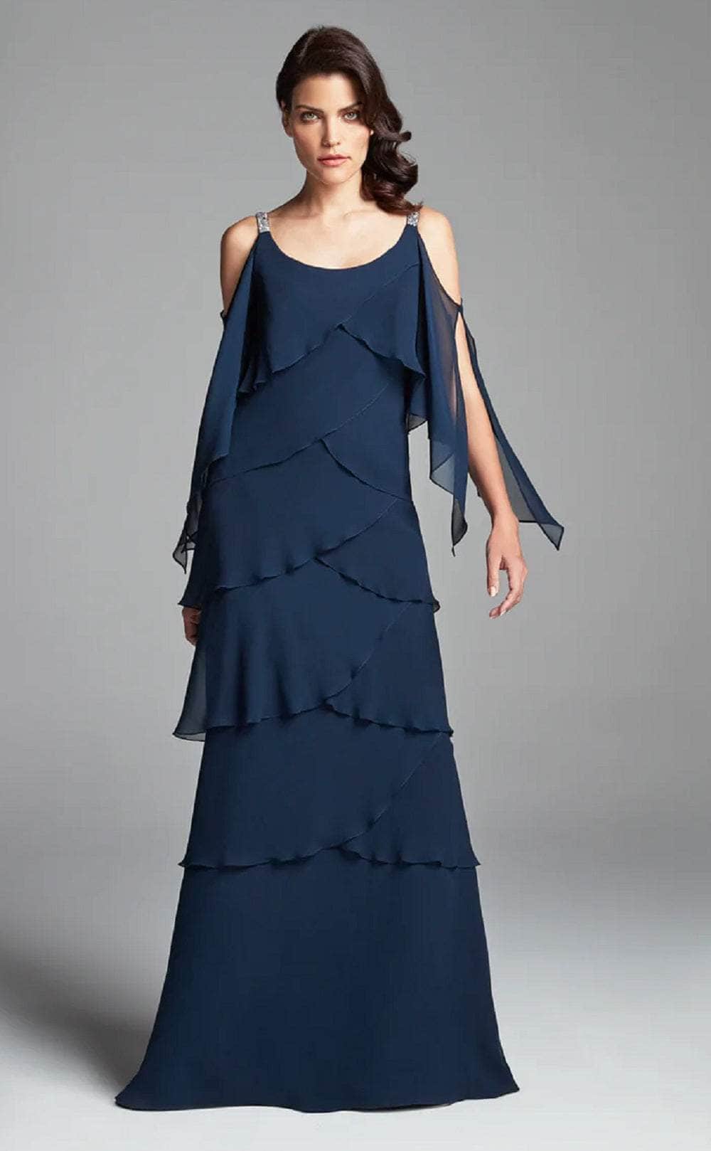 Formal Dresses Long Ruffle Formal Dress Graphite