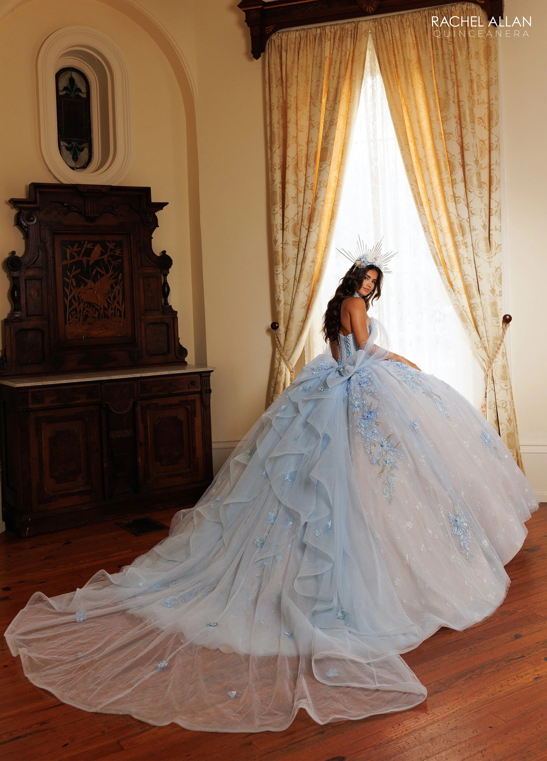 Sweetheart Floor-Length with T in Tulle Quinceañe Ball Gown Rachel Allan RQ6023