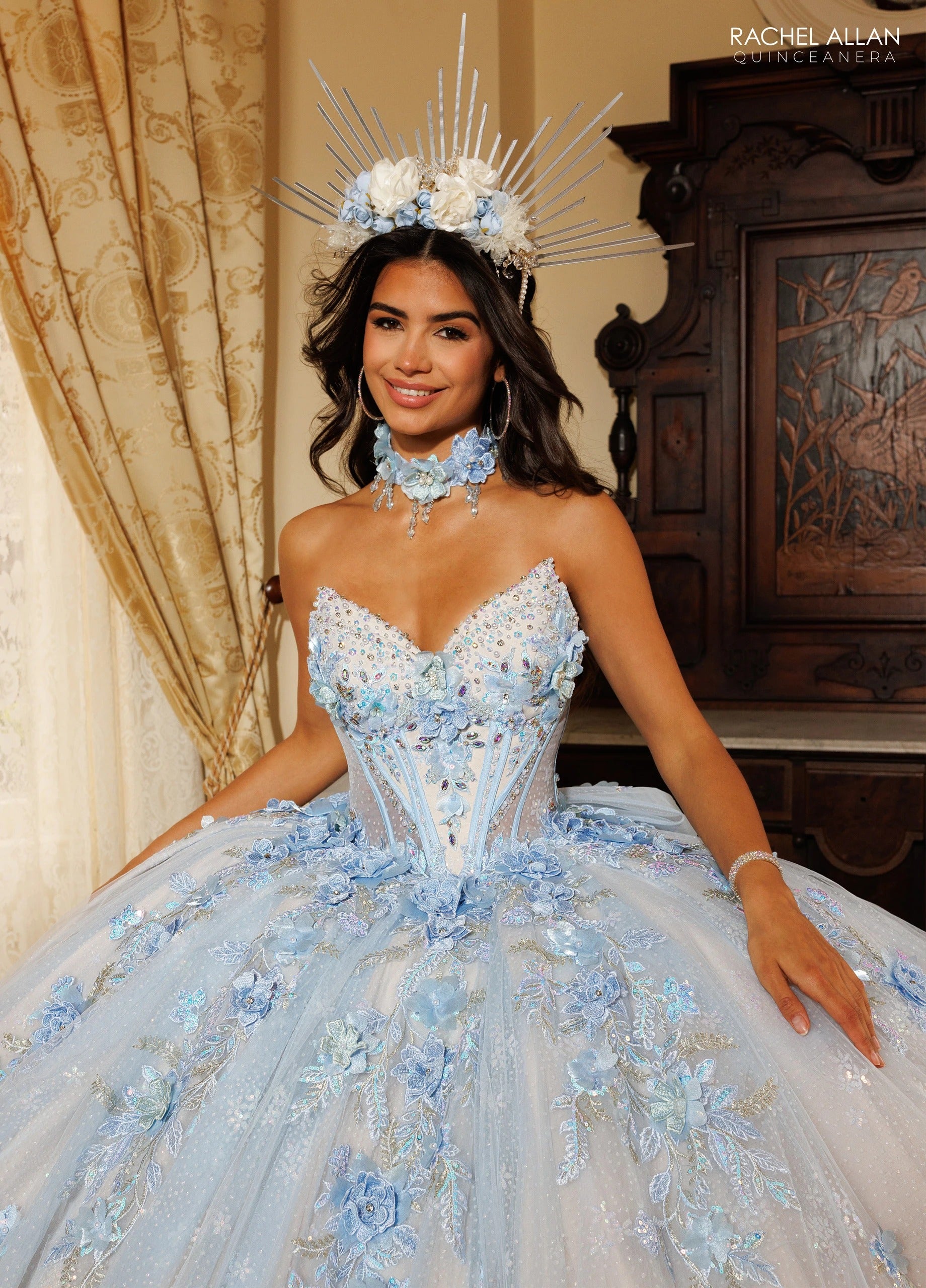 Sweetheart Floor-Length with T in Tulle Quinceañe Ball Gown Rachel Allan RQ6023