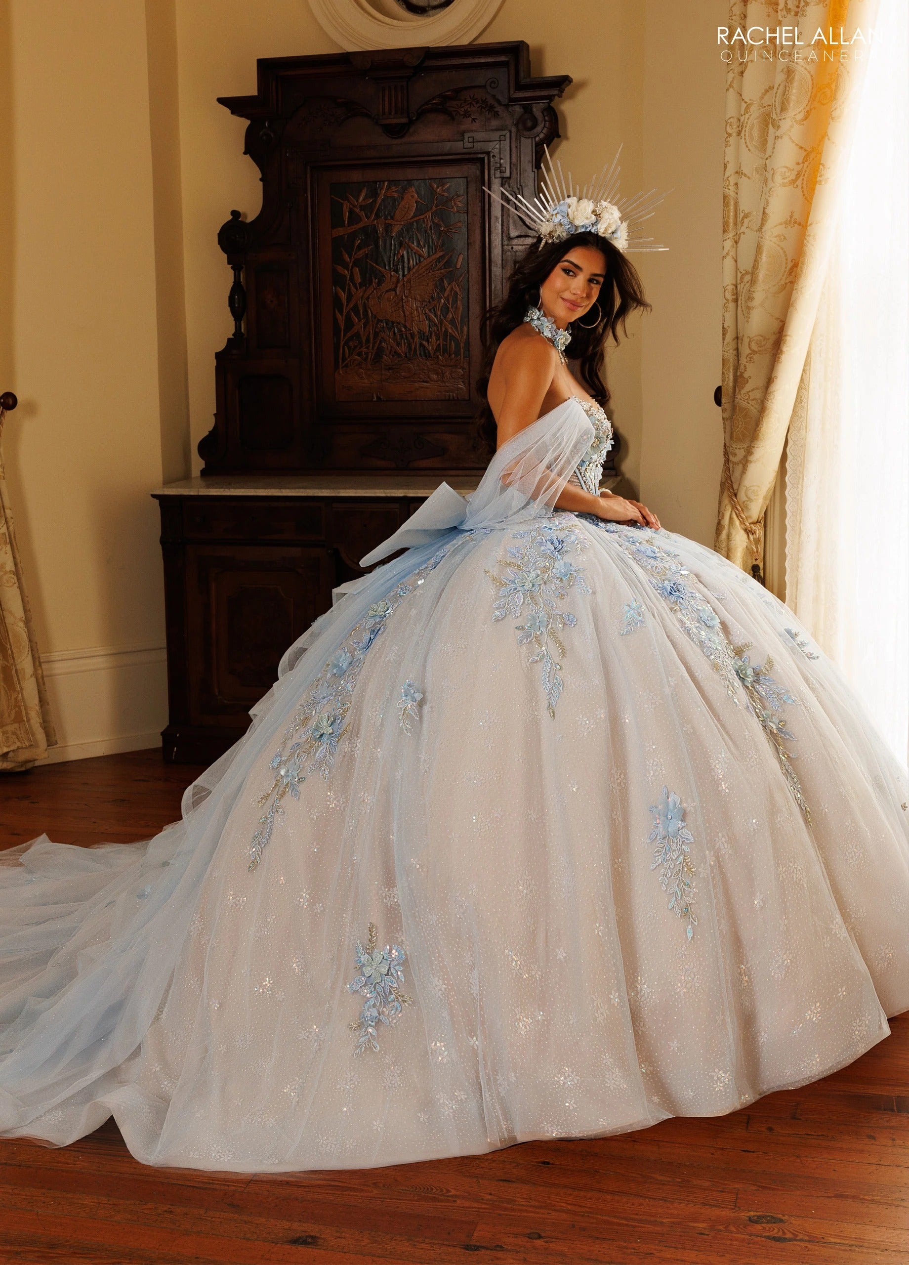 Sweetheart Floor-Length with T in Tulle Quinceañe Ball Gown Rachel Allan RQ6023