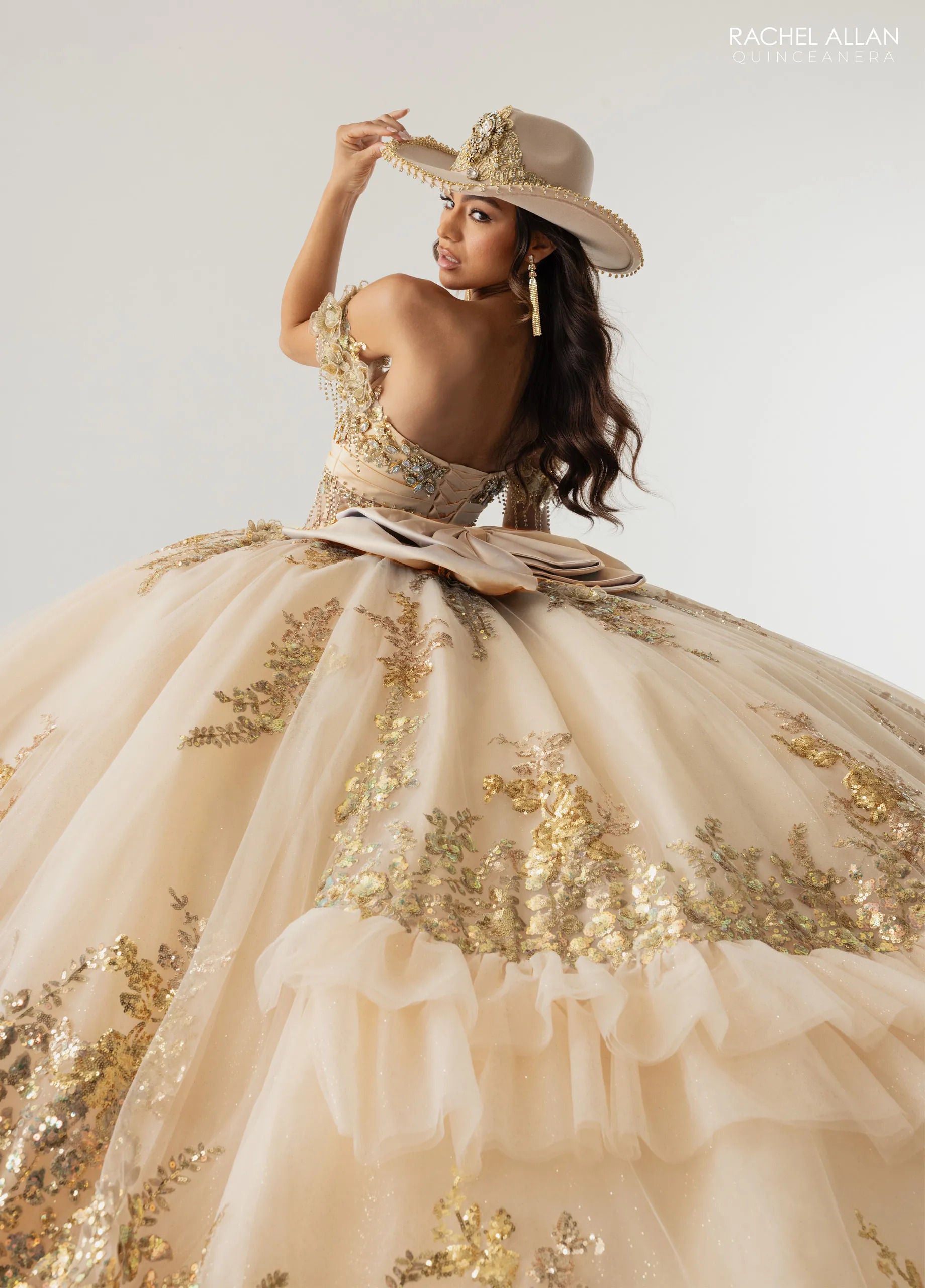 Off-the-Shoulder Floor-Length Tulle Gown Rachel Allan RQ6012 The Dress Outlet Off-the-Shoulder Floor-Length Tulle Gown Rachel Allan RQ6012 The Dress Outlet