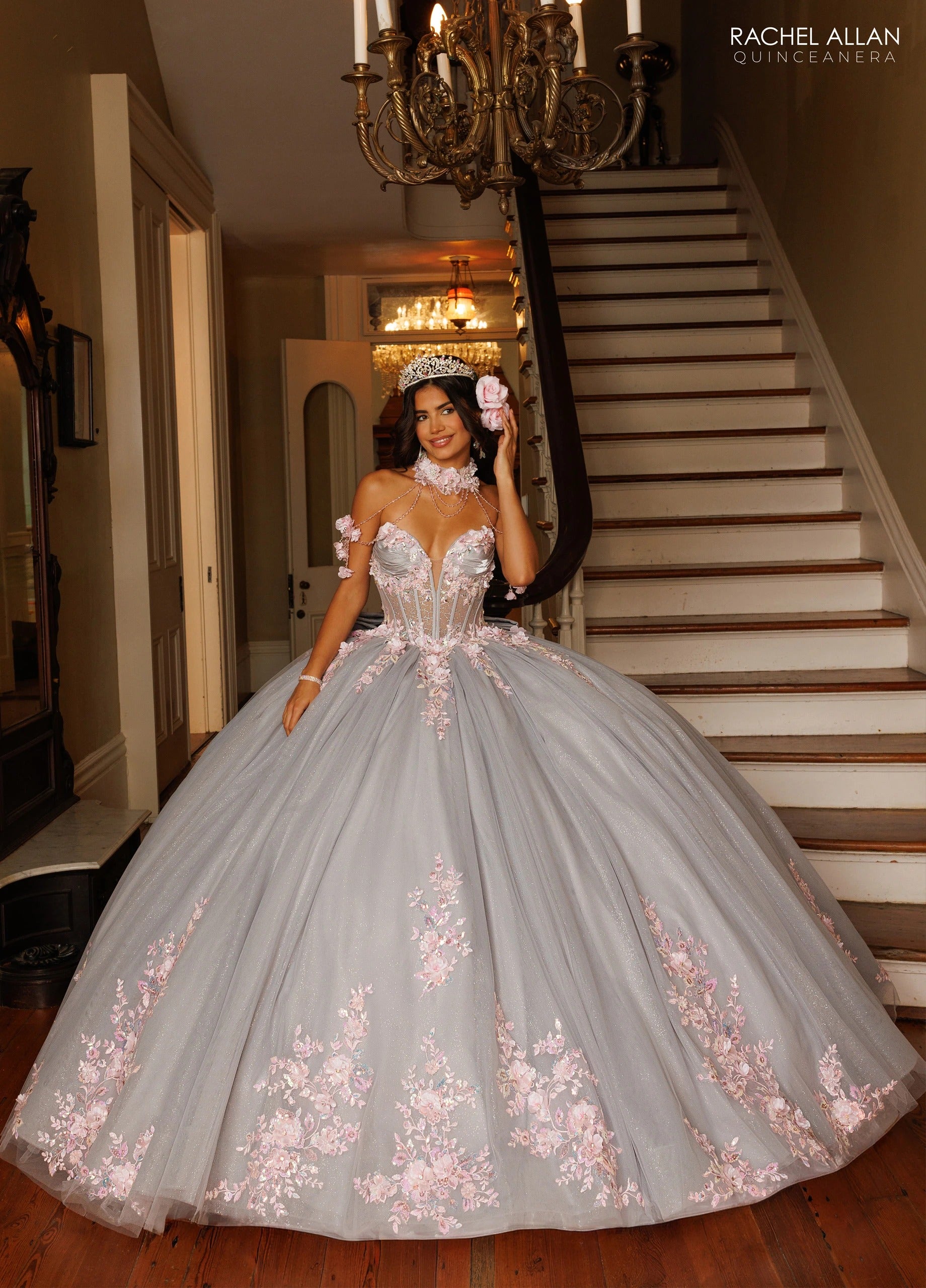 Sweetheart Floor-Length Tulle Quinceañe Ball Gown Rachel Allan RQ3184