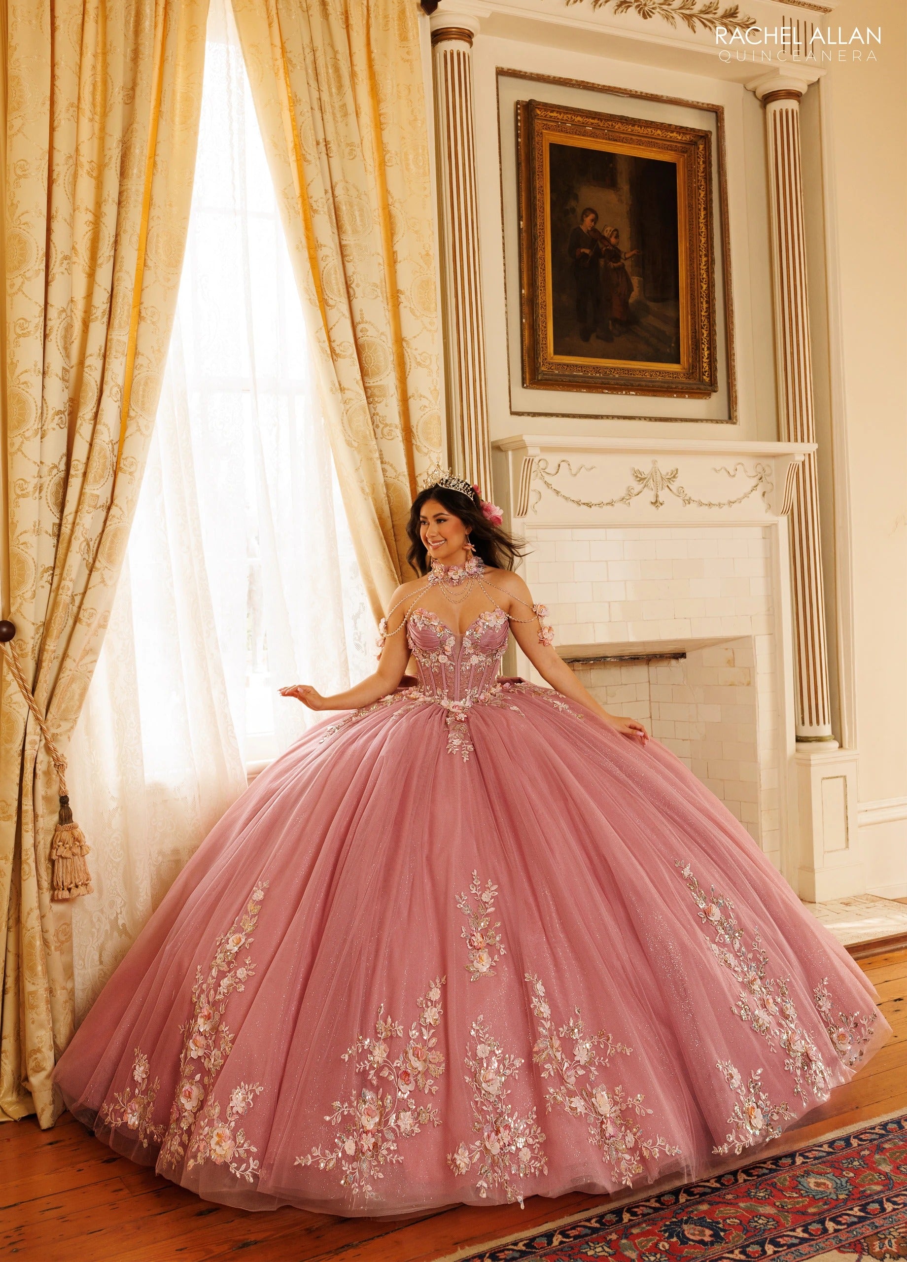 Sweetheart Floor-Length Tulle Quinceañe Ball Gown Rachel Allan RQ3184