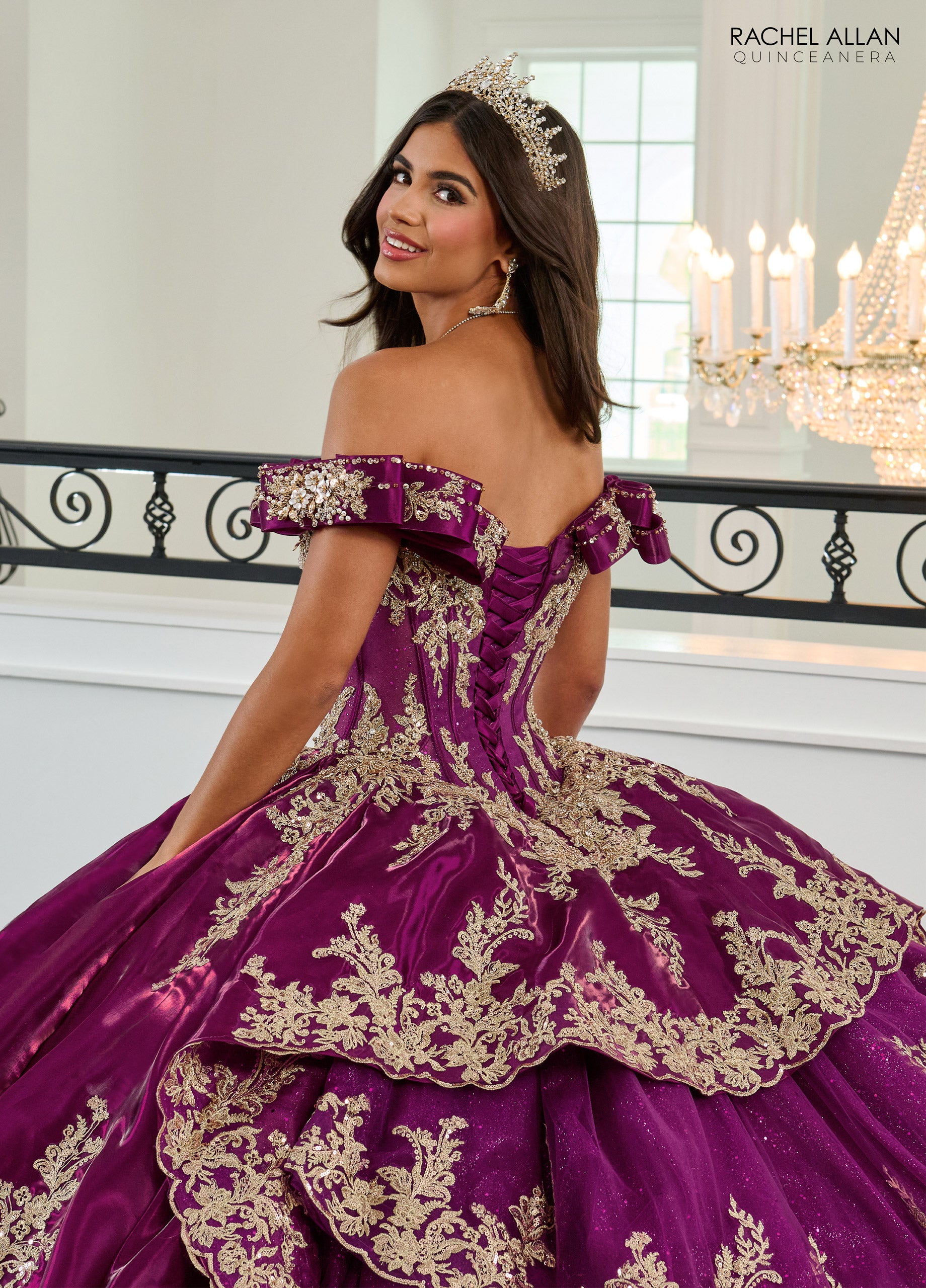 Quinceniera Dresses Beaded Ball Gown Long Quinceanera Dress   Sangria