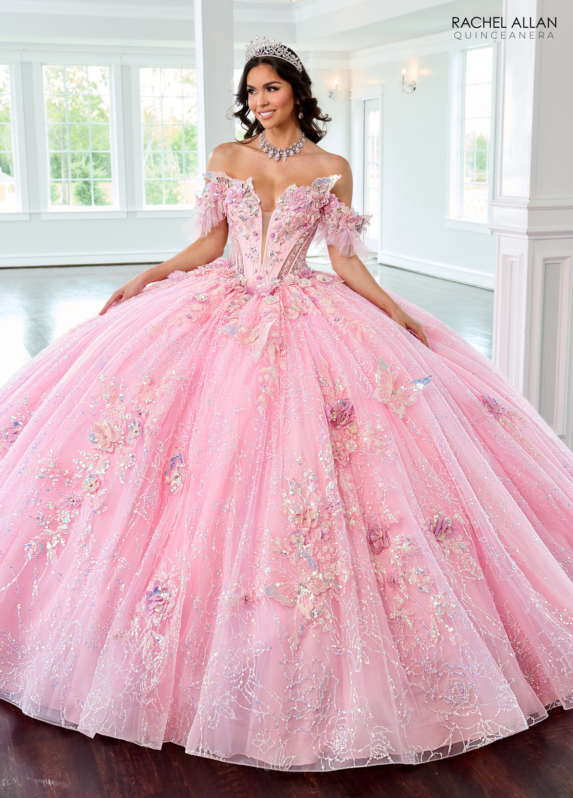 Rachel Allan RQ3149 Long Ball Gown Beaded Quinceanera Dress