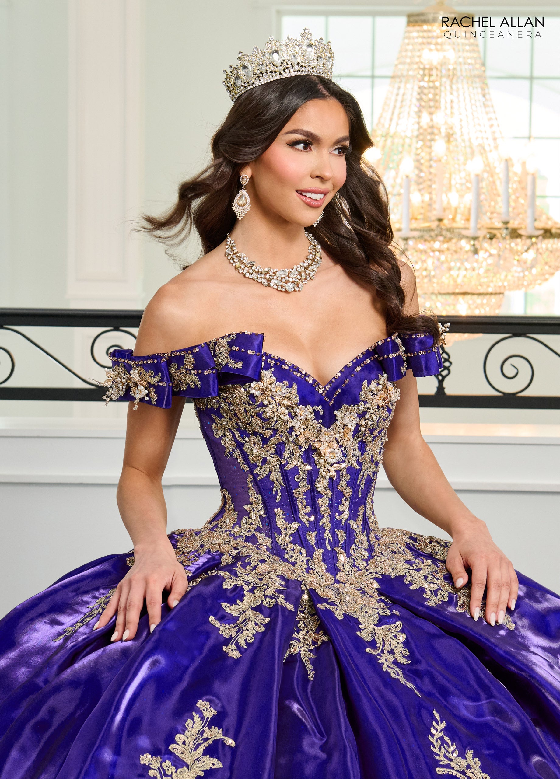 Rachel Allan RQ3151 Beaded Ball Gown Long Quinceanera Dress The Dress Outlet Rachel Allan RQ3151 Beaded Ball Gown Long Quinceanera Dress The Dress Outlet