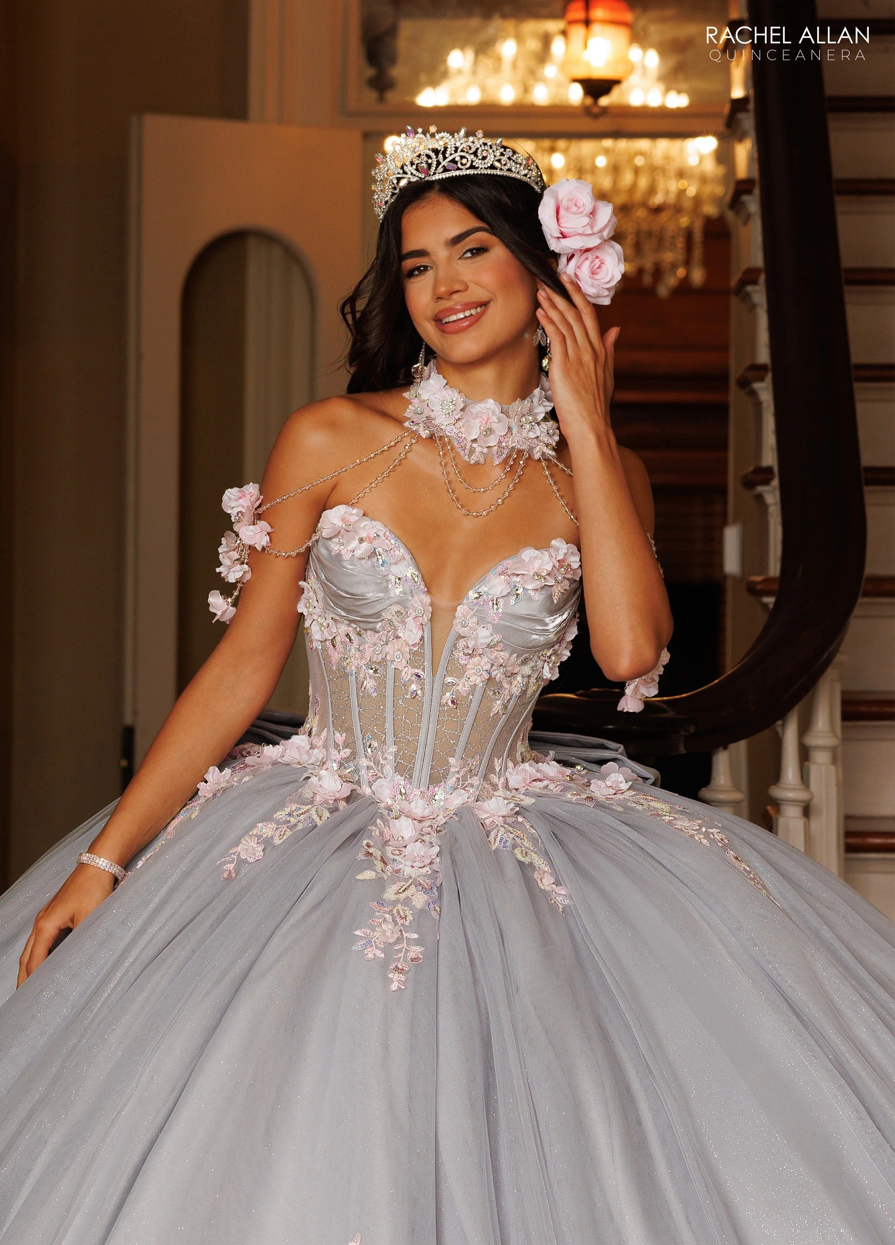 Sweetheart Floor-Length Tulle Quinceañe Ball Gown Rachel Allan RQ3184