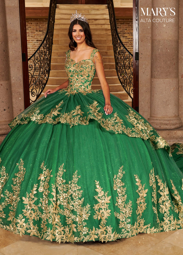 Sweetheart Floor-Length Glitter Tulle Quinceanera Ball Gown with Matching Bolero Rachel Allan MQ3079