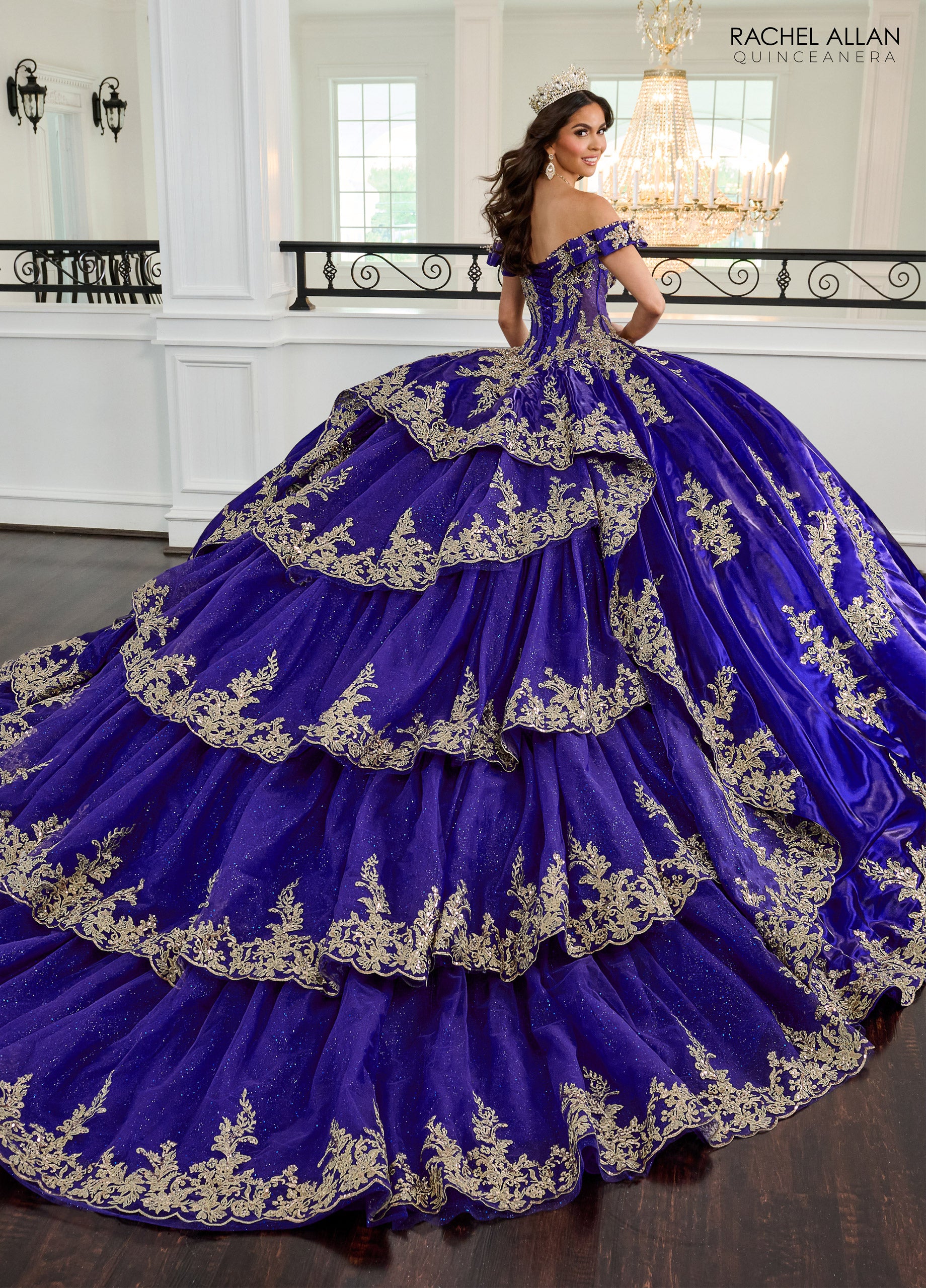 green emerald velvet dress Purple Quinceanera Dress 1635 Purple / XSmall main image 1
