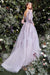 Andrea & Leo A1024 Long Sleeve Formal Modest Long Dress French Violet